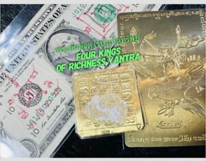 Talisman Amulet Yant Thai Takrut Money Luck Rich Fortune Magic Wealth Gold Lp F8