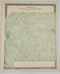 Benton Town Berrien County Michigan 1887 Vintage Map