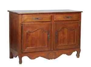 Antique French Provincial Louis Xv Carved Cherry Sideboard Chest Cabinet Server