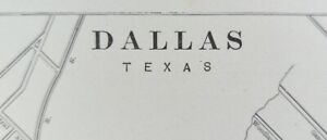 Vintage 1902 Dallas Texas Map 11 X14 Old Antique Original Oak Cliff