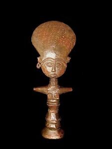 Sculpture Big Akua Ba Fertility Female African Tribal Wood Hand Carved 827