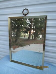 Gio Ponti Style Mid Century Modern Brass Ring Top Wall Mirror Free Shipping