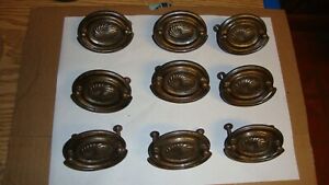 Lot Of 9 Federal Oval Swirl Drawer Pulls Handles