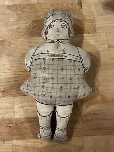 15 Antique Early 1900 S Cloth Doll Silk Screened Handmade Girl Embroidered