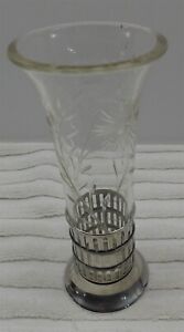 Vintage Sterling Silver Glass Flower Vase By Webster Silver Company 5 5 Tall