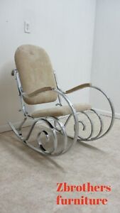 Vintage Italian Chrome Rocker Rocking Chair Mid Century