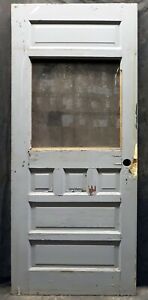 32x78 Antique Vintage Old Reclaimed Solid Wood Wooden Entry Door 6 Panels Glass