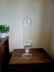 Antique X Large 24 1 2 Hand Blown Glass Drugstore Apothecary Counter Display Jar