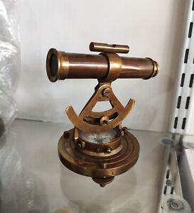 Vintage Compass Survey Instrument Brass Theodolite Alidade Transit Telescope