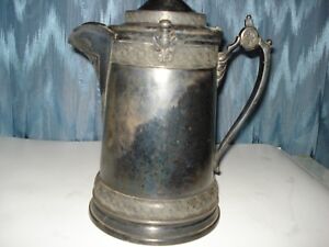 Antique Reed Barton Pitcher Silverplated With Ceramic Liner For Hot Or Cold