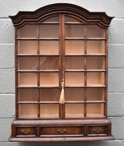 Large Arched Top Wall Hanging Curio Cabinet 40 Tall