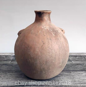 8 China Ancient Neolithic Majiayao Culture Pottery 2 Ear Round Bottle Vase