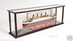 Wooden Table Top Ship Model Display Case For 40 Ocean Liner Cruise Ships New