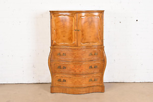 Romweber French Provincial Louis Xv Bombay Form Burl Wood Gentleman S Chest