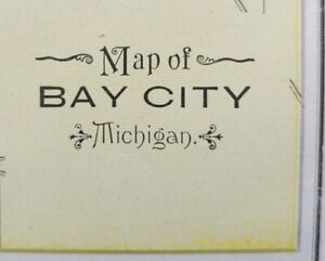 Vintage 1900 Bay City Michigan Map 11 X14 Old Antique Original Essexville Mi