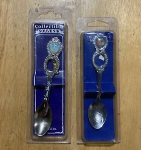 Las Vegas St Simons Island Souvenir Lot Of 2 Decorative Spoons W Charms New