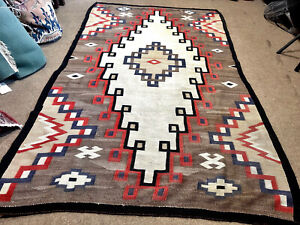 Antique Gorgeous Collectible Vintage Navajo Blanket 4x7ft