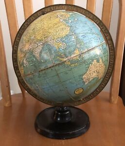 Vintage Cram S 1936 1945 World Terrestrial 9 Globe With Full Meridian