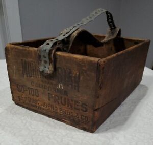 Primitive Tool Box Folk Art Wooden Leather Metal Strap Handmade Antique Grandpa