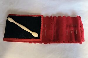 Antique 19th C Shaker Handmade Silk Sewing Roll Needle Bag Kit