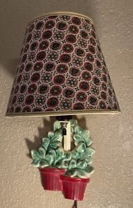 Vtg 40 S Porcelain Art Deco Wall Sconce Light Fixture Kitchen Flowers Lamp Mcm