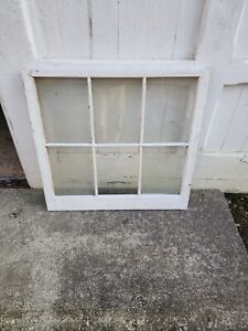 Vintage Farmhouse Old Wood Window Sash 6 Pane Window Frame 28 1 2 X 31 X 1 1 4