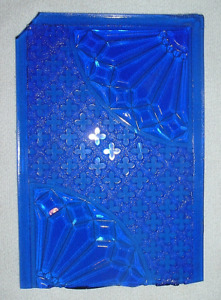 1850s Blue Glass Window Pane Fan Arches Cross 7 X5 Eastlake Gothic 2