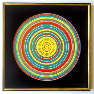  Tadasky Tadasuke Kuwayama Rare 1968 Framed Lithograph Print Whirling Circles 