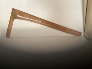 Antique Dressmakers Garment Wooden Brass Square Rule A B Flesher Co Ny