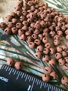 48 Primitive 6mm Rusty Tin Jingle Bells 1 4 In 1 4 Christmas Craft Supply 