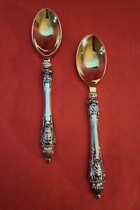 Vintage Set Of 2 Fancy Demitasse Spoons