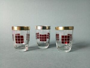 3xkoloman Moser Jutta Sika Quadrat Pattern Liquor Glasses Bakalovits S Hne 1900