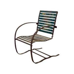 Vintage Handmade Wrought Iron Folk Art Patio Bouncer Chair
