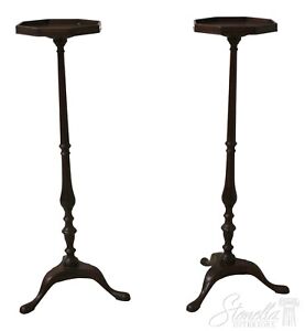 L56142ec Pair Kittinger Colonial Williamsburg Cw 49 Mahogany Candle Stands
