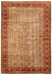 Traditional Vintage Hand Knotted Carpet 6 7 X 9 6 Wool Area Rug