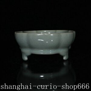 8 2 Curio Old Song Dynasty Ru Kiln Porcelain Flower Pen Wash Dish Plate Tray