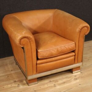 Italian Design Armchair Furniture 900 Leather Living Room Chair Vintage Modern