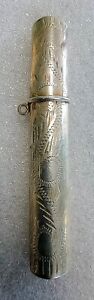 Vintage Etched Sterling Silver Sewing Needle Toothpick Holder