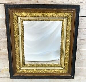 Antique Victorian Ornate Gold Gesso Wood Wall Mirror Wood Frame Large Vintage