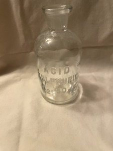 Vintage Acid Acetic Ch3 Cooh Apothecary Chemist Bottle Ground Stopper