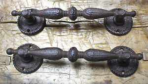 1 Huge Cast Iron Antique Style Rustic Barn Handle Gate Pull Shed Door Handles