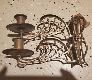 Antique Bronze Victorian Piano Candle Wall Sconce