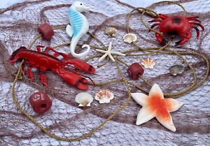 10 X 8 Decorative Nautical Fish Netting Crab Lobster Seahorse Starfish