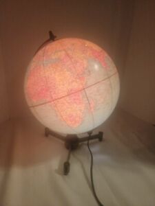 Vintage Light Up World Globe 14 Retro Design Geography Night Light