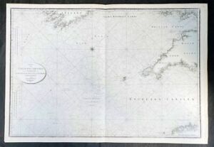 1801 Gustaf Klint Large Map Sea Chart Celtic Sea Ireland To Bristol Cornwall Et