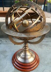 Antique Brass Engraved 12 Armillary Tabletop Nautical Sphere World Best Gift