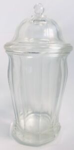 Vintage Indiana Glass Mercantile Pharmacy Apothecary Jar W Domed Lid 11 25 