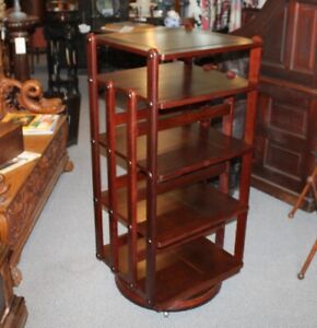 Antique Mahogany Revolving Bookcase Sargent Mfg Company 1883