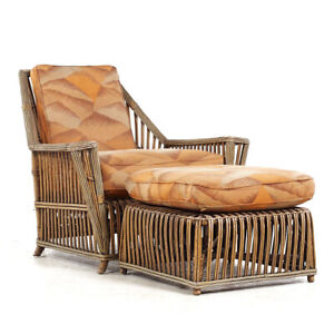 Ficks Reed Style Mid Century Rattan Lounge Chair And Ottoman