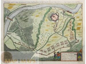 Germany Battle Plan Siege Of Philippsburg By Merian 1654